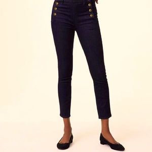 LOFT SAILOR BUTTON FRONT SKINNY JEANS